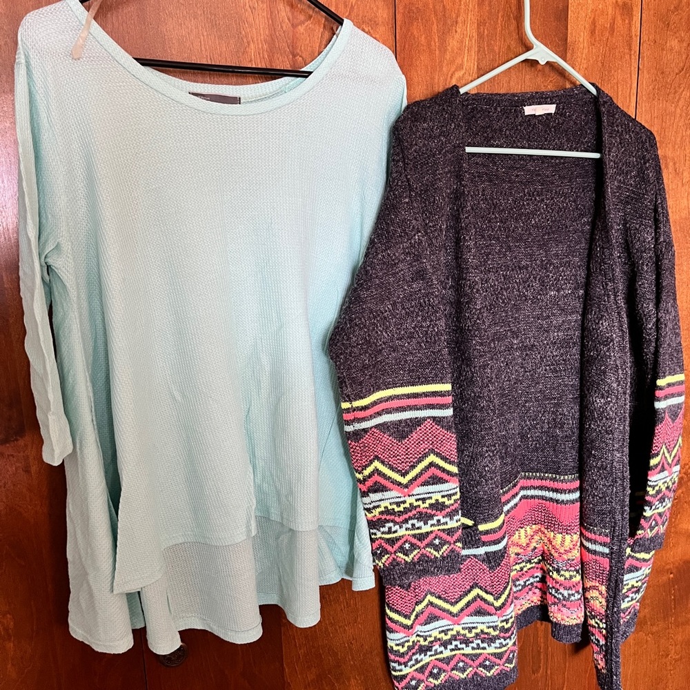 Shirt and cardigan